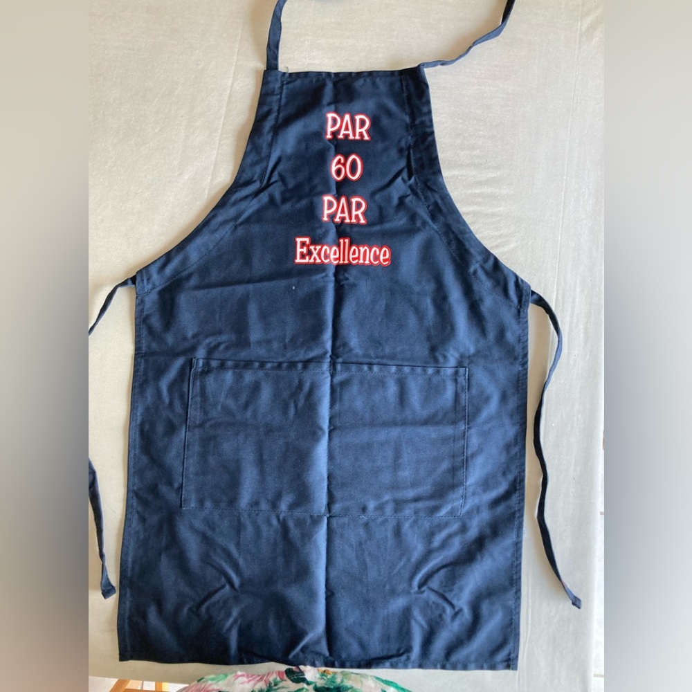 Navy Blue BBQ Apron with 'PAR 60 PAR Excellence' Embroidery